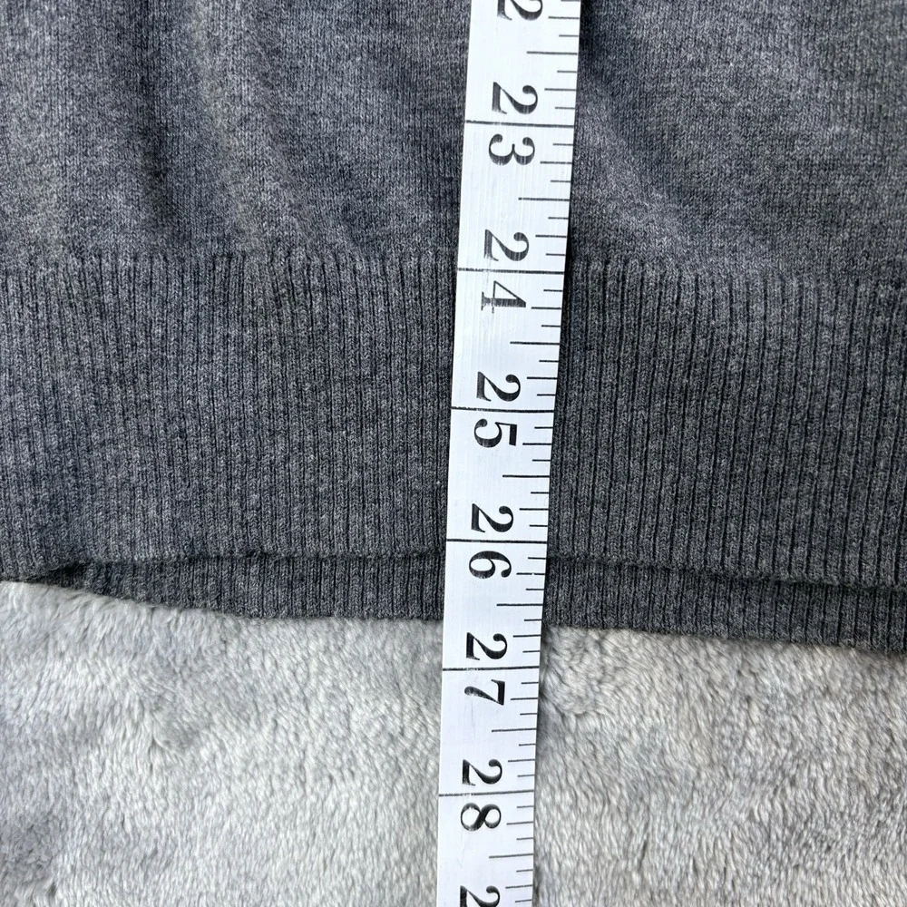 Banana Republic Mens Cotton Cashmere V-Neck Sweater‎ Medium Gray Quiet Luxury
